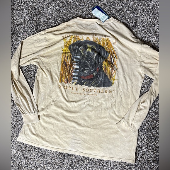Simply Southern Other - Simply southern men’s large NWT dog graphic cream shirt long sleeved